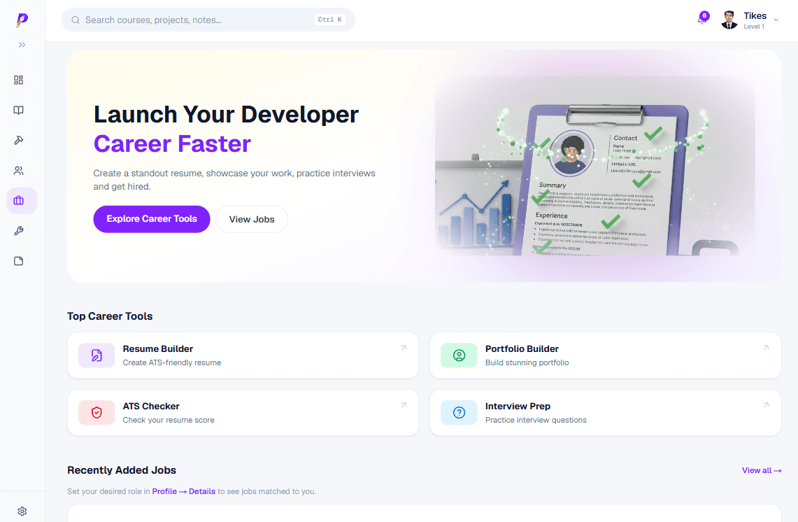 Pen2Pencil career hub with resume builder, ATS checker and portfolio builder